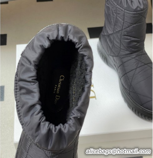 Grade Quality Dior DiorAlps Frost Ankle Boots in Cannage Quilted Nylon Black 1029001