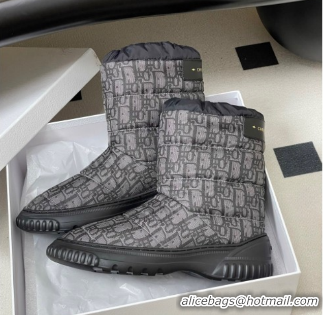 Unique Style Dior DiorAlps Frost Ankle Boots in Oblique Quilted Nylon Grey/Black 1029002