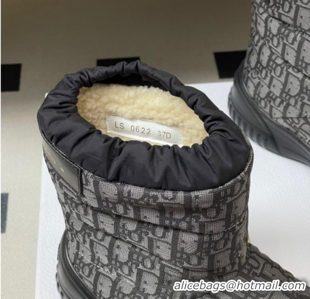 Unique Style Dior DiorAlps Frost Ankle Boots in Oblique Quilted Nylon Grey/Black 1029002