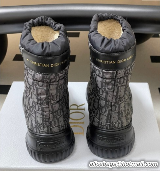 Unique Style Dior DiorAlps Frost Ankle Boots in Oblique Quilted Nylon Grey/Black 1029002