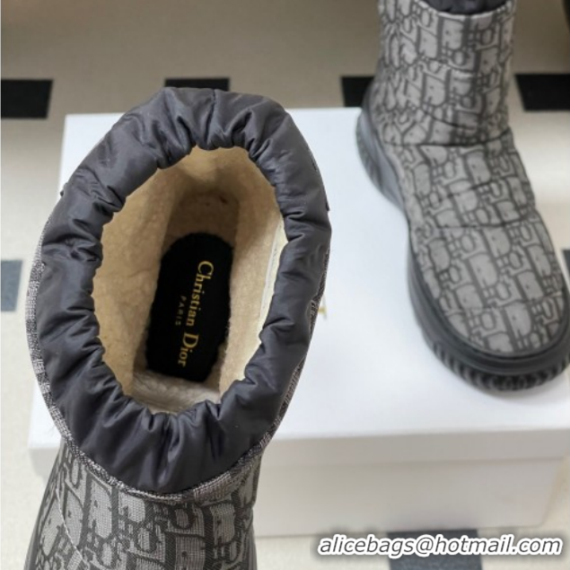 Unique Style Dior DiorAlps Frost Ankle Boots in Oblique Quilted Nylon Grey/Black 1029002