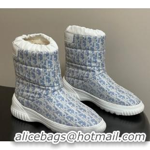 Purchase Dior DiorAlps Frost Ankle Boots in Oblique Quilted Nylon Blue/White 1029003