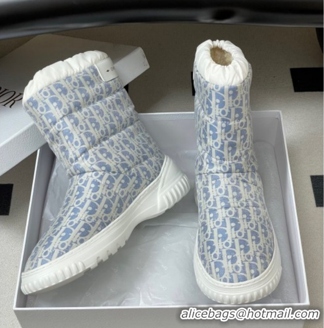 Purchase Dior DiorAlps Frost Ankle Boots in Oblique Quilted Nylon Blue/White 1029003