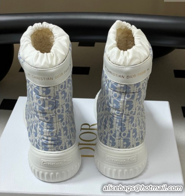 Purchase Dior DiorAlps Frost Ankle Boots in Oblique Quilted Nylon Blue/White 1029003