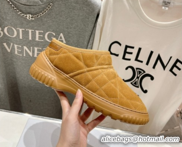 Durable Dior Frost Low Ankle Boots in Cannage Suede and Wool Camel 1029007