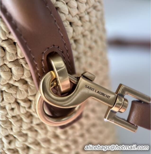 Famous Brand Saint Laurent LE 37 Mini Bucket Bag in Raffia 765870 Beige 2025 Top Quality