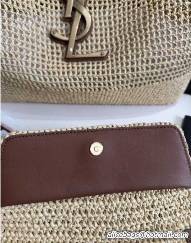 Discount Saint Laurent Icare Tote Bag in Raffia Straw 772191 Beige 2025 Top Quality