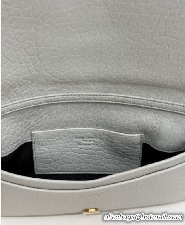 Trendy Design Saint Laurent Calypso Chain Mini Bag in Finely Grained Leather 801712 White 2025 Top Quality