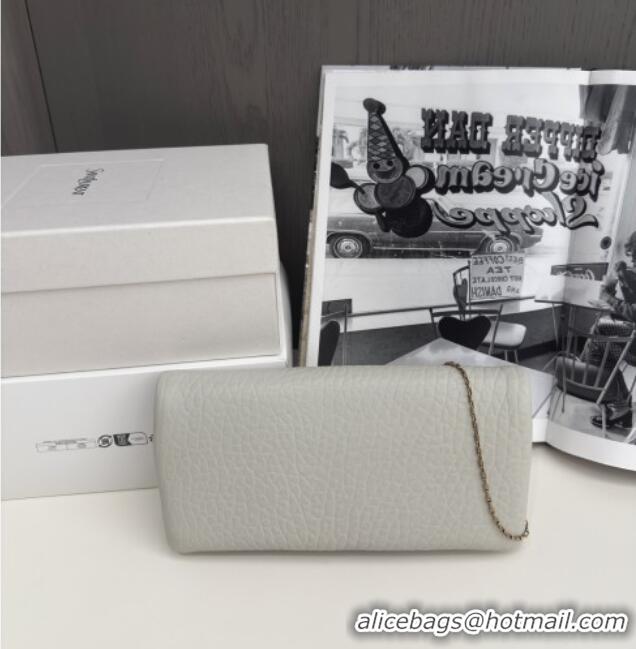 Trendy Design Saint Laurent Calypso Chain Mini Bag in Finely Grained Leather 801712 White 2025 Top Quality