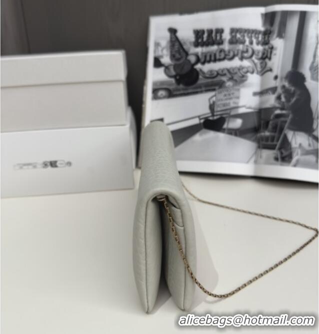 Trendy Design Saint Laurent Calypso Chain Mini Bag in Finely Grained Leather 801712 White 2025 Top Quality