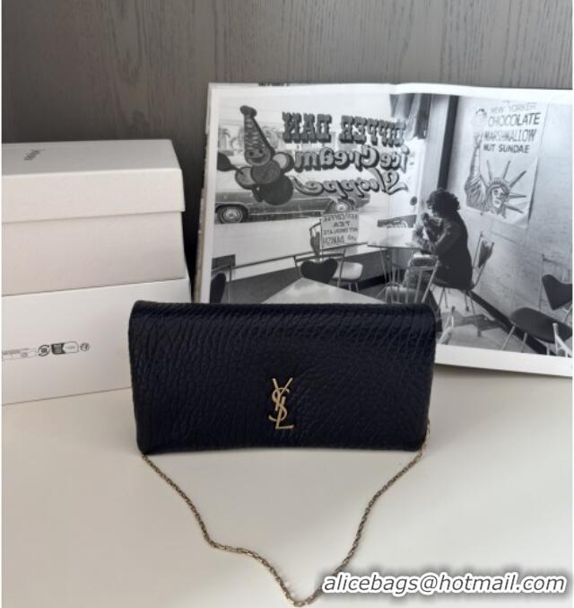 New Design Saint Laurent Calypso Chain Mini Bag in Finely Grained Leather 801712 Black 2025 Top Quality