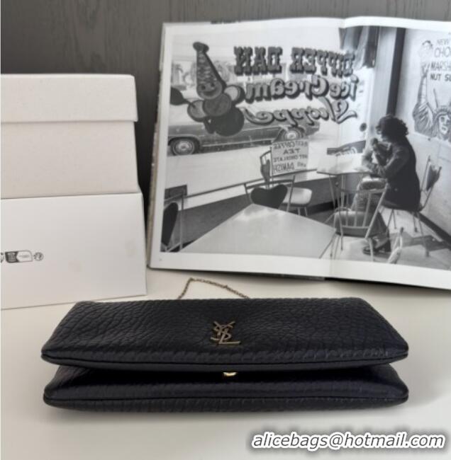 New Design Saint Laurent Calypso Chain Mini Bag in Finely Grained Leather 801712 Black 2025 Top Quality