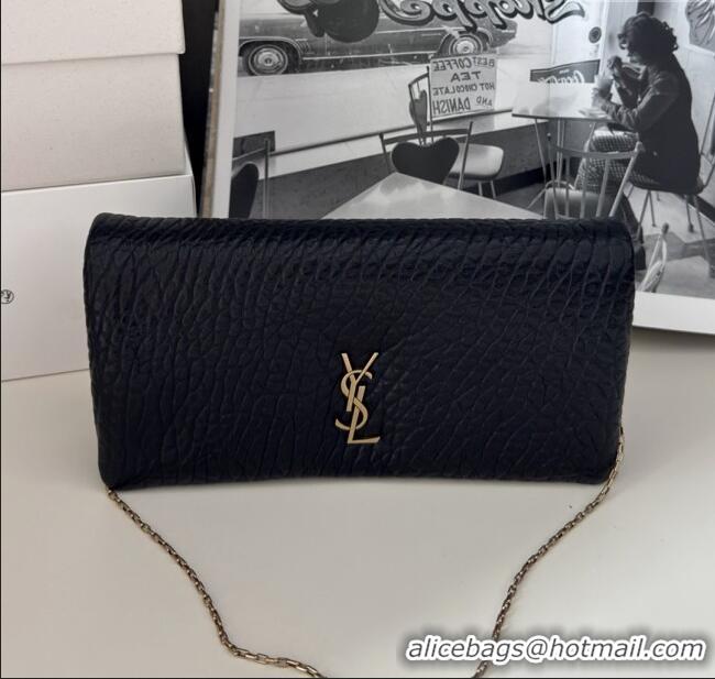 New Design Saint Laurent Calypso Chain Mini Bag in Finely Grained Leather 801712 Black 2025 Top Quality
