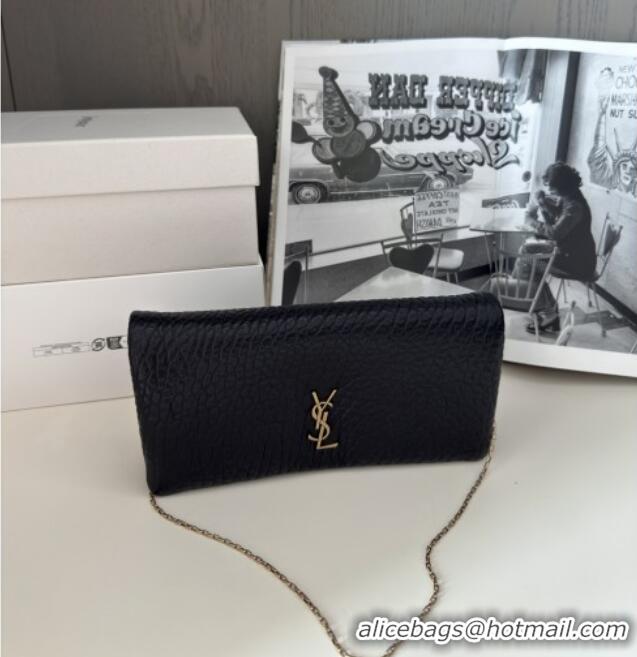 New Design Saint Laurent Calypso Chain Mini Bag in Finely Grained Leather 801712 Black 2025 Top Quality