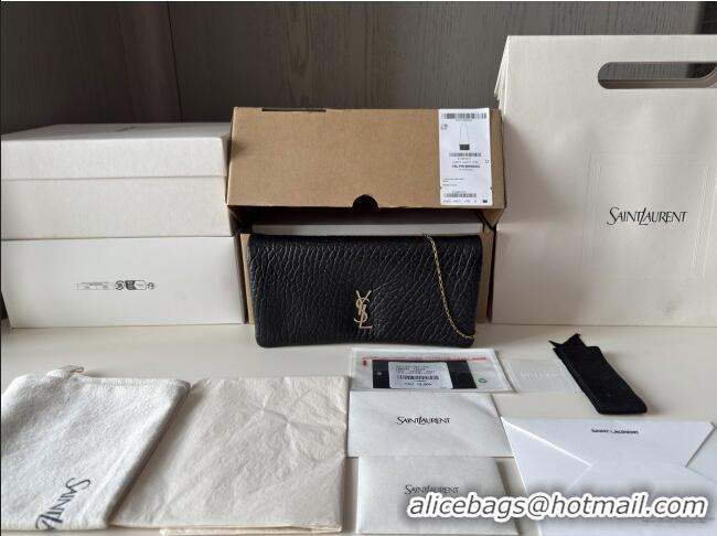 New Design Saint Laurent Calypso Chain Mini Bag in Finely Grained Leather 801712 Black 2025 Top Quality