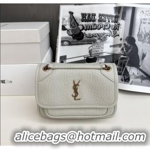 Best Product Saint Laurent Niki Baby Bag in Grained Lambskin 633179 White 2025 Top Quality
