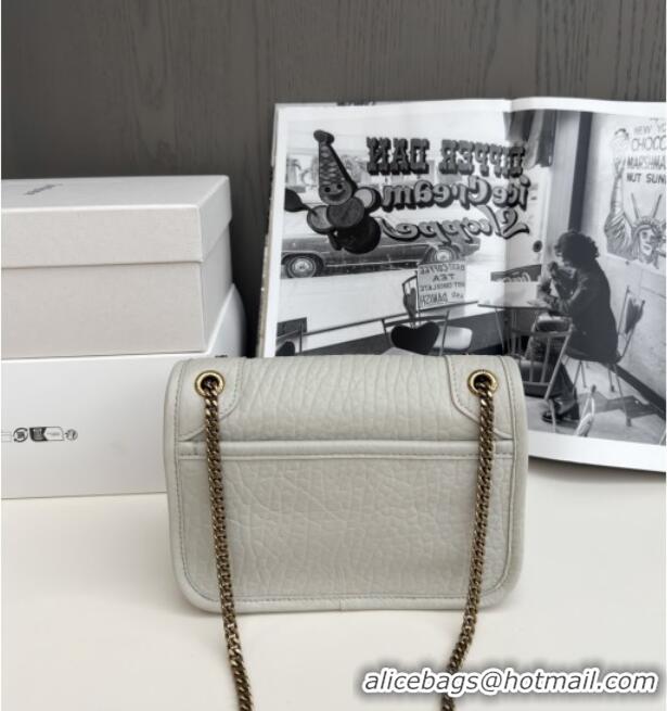 Best Product Saint Laurent Niki Baby Bag in Grained Lambskin 633179 White 2025 Top Quality