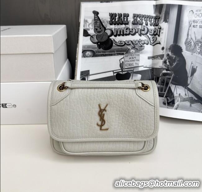 Best Product Saint Laurent Niki Baby Bag in Grained Lambskin 633179 White 2025 Top Quality