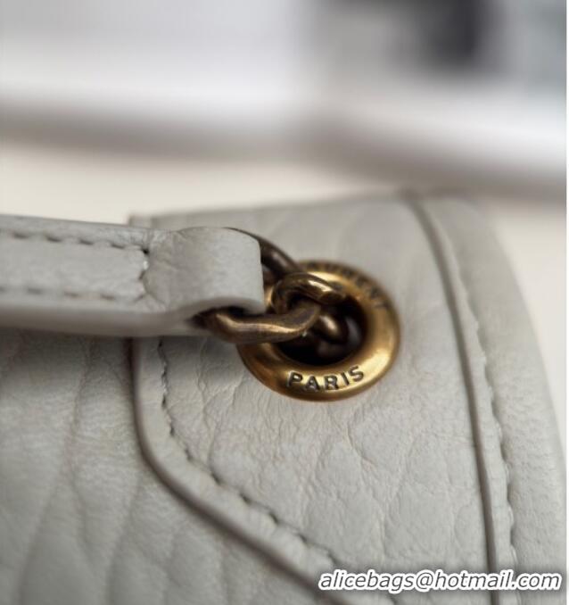 Best Product Saint Laurent Niki Baby Bag in Grained Lambskin 633179 White 2025 Top Quality