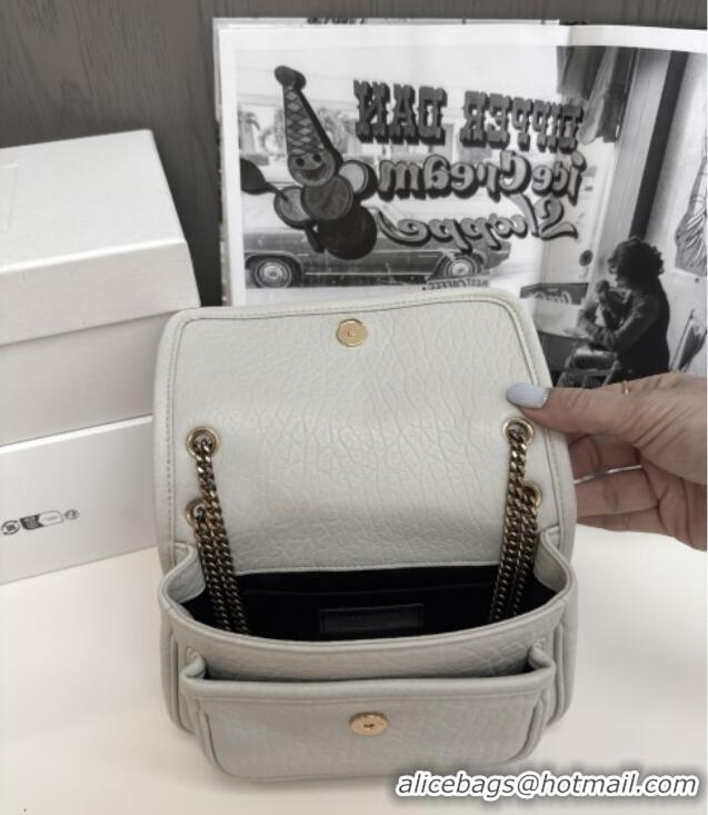 Best Product Saint Laurent Niki Baby Bag in Grained Lambskin 633179 White 2025 Top Quality