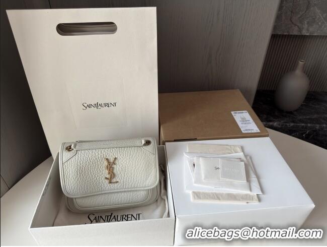 Best Product Saint Laurent Niki Baby Bag in Grained Lambskin 633179 White 2025 Top Quality