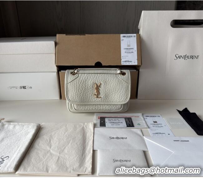 Best Product Saint Laurent Niki Baby Bag in Grained Lambskin 633179 White 2025 Top Quality
