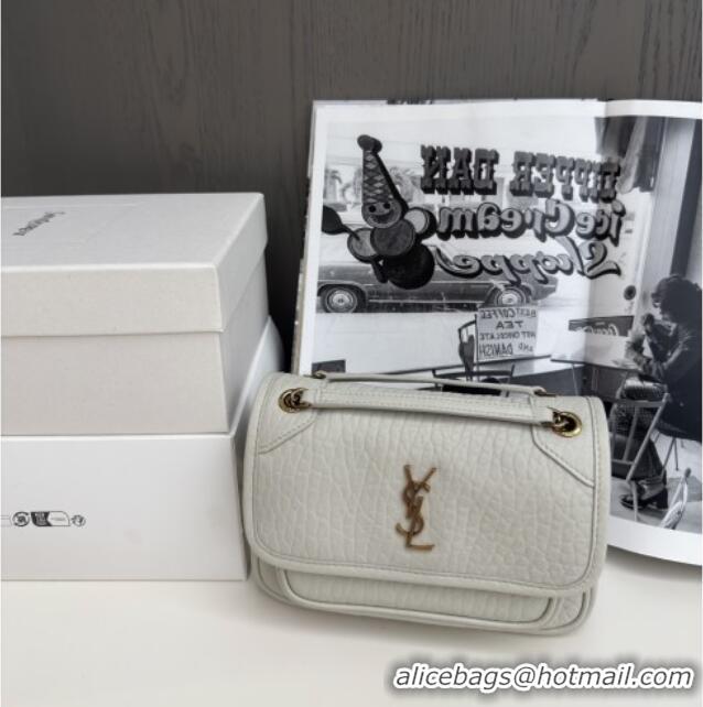 Best Product Saint Laurent Niki Baby Bag in Grained Lambskin 633179 White 2025 Top Quality