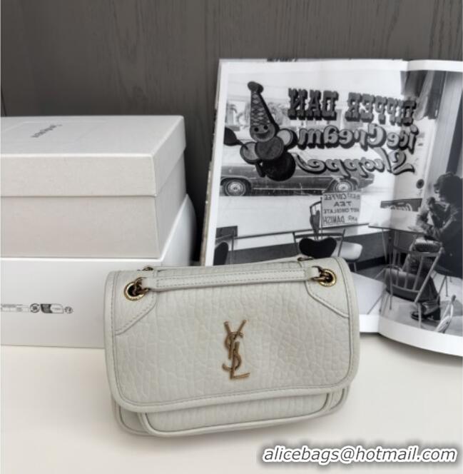 Best Product Saint Laurent Niki Baby Bag in Grained Lambskin 633179 White 2025 Top Quality