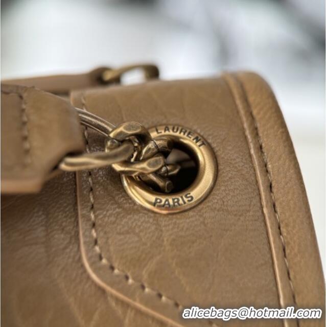 Promotional Saint Laurent Niki Baby Bag in Grained Lambskin 633179 Dark Cork 2025 Top Quality