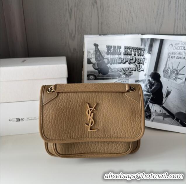 Promotional Saint Laurent Niki Baby Bag in Grained Lambskin 633179 Dark Cork 2025 Top Quality