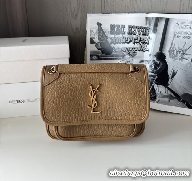 Promotional Saint Laurent Niki Baby Bag in Grained Lambskin 633179 Dark Cork 2025 Top Quality