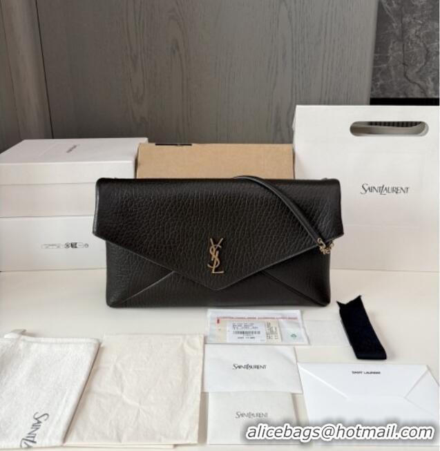 Famous Brand Saint Laurent Cassander XXL Envelope Pouch On Chain in Grained Lambskin 841702 Light Musk 2025