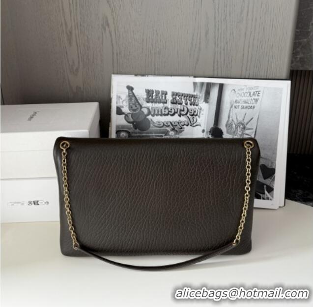 Famous Brand Saint Laurent Cassander XXL Envelope Pouch On Chain in Grained Lambskin 841702 Light Musk 2025