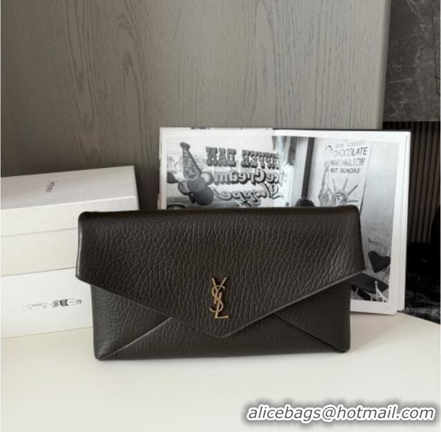 Famous Brand Saint Laurent Cassander XXL Envelope Pouch On Chain in Grained Lambskin 841702 Light Musk 2025