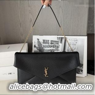 New Fashion Saint Laurent Cassander XXL Envelope Pouch On Chain in Grained Lambskin 841702 Black 2025