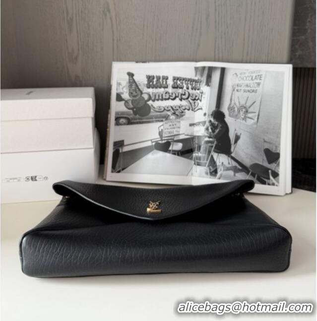 New Fashion Saint Laurent Cassander XXL Envelope Pouch On Chain in Grained Lambskin 841702 Black 2025