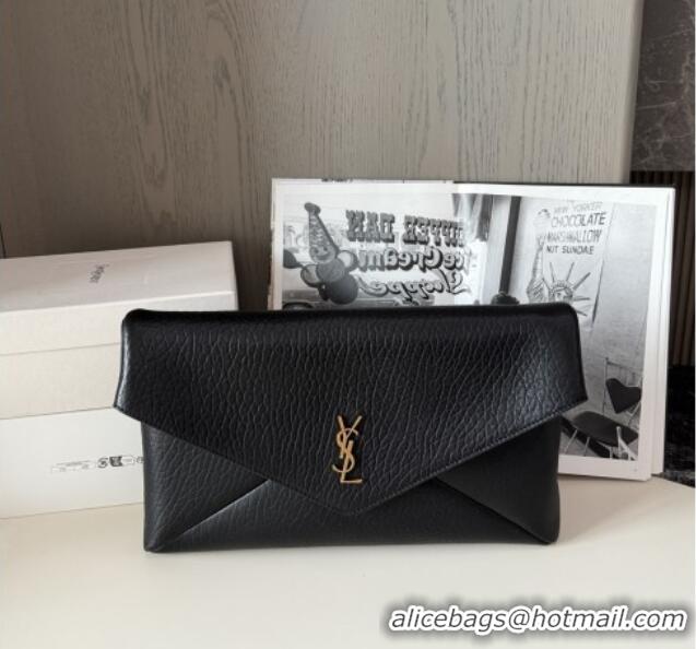 New Fashion Saint Laurent Cassander XXL Envelope Pouch On Chain in Grained Lambskin 841702 Black 2025