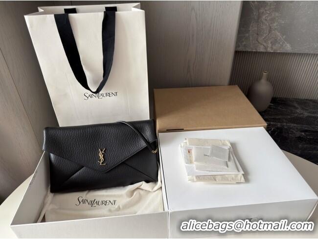 New Fashion Saint Laurent Cassander XXL Envelope Pouch On Chain in Grained Lambskin 841702 Black 2025