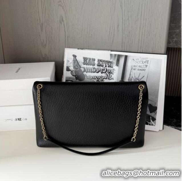 New Fashion Saint Laurent Cassander XXL Envelope Pouch On Chain in Grained Lambskin 841702 Black 2025