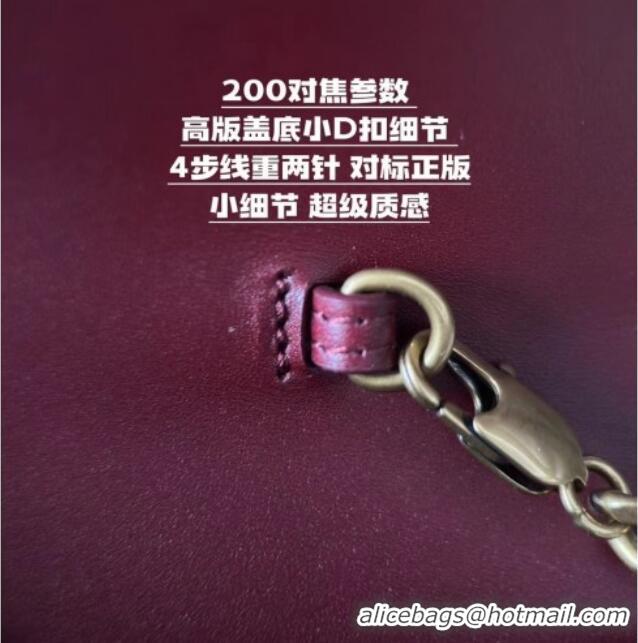 Famous Brand Saint Laurent Cassandre Matelasse Envelope Chain Wallet in Patent Leather 742920 Burgundy 2024 Top Quality