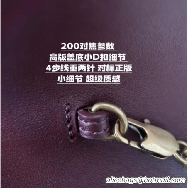 Inexpensive Saint Laurent Cassandre Matelasse Envelope Chain Wallet in Waxy Leather 742920 Burgundy 2024 Top Quality