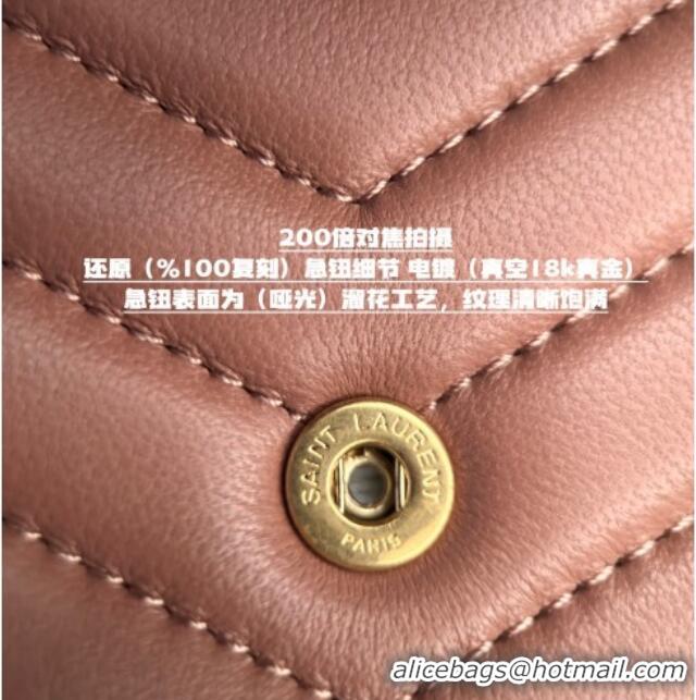 Discount Saint Laurent Cassandre Matelasse Envelope Chain Wallet in Lambskin 742920 Pink 2024 Top Quality