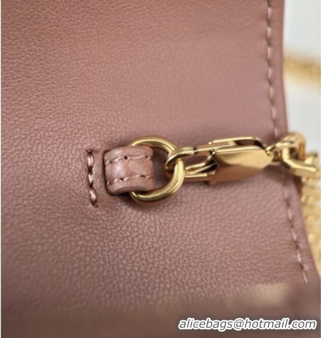 Discount Saint Laurent Cassandre Matelasse Envelope Chain Wallet in Lambskin 742920 Pink 2024 Top Quality