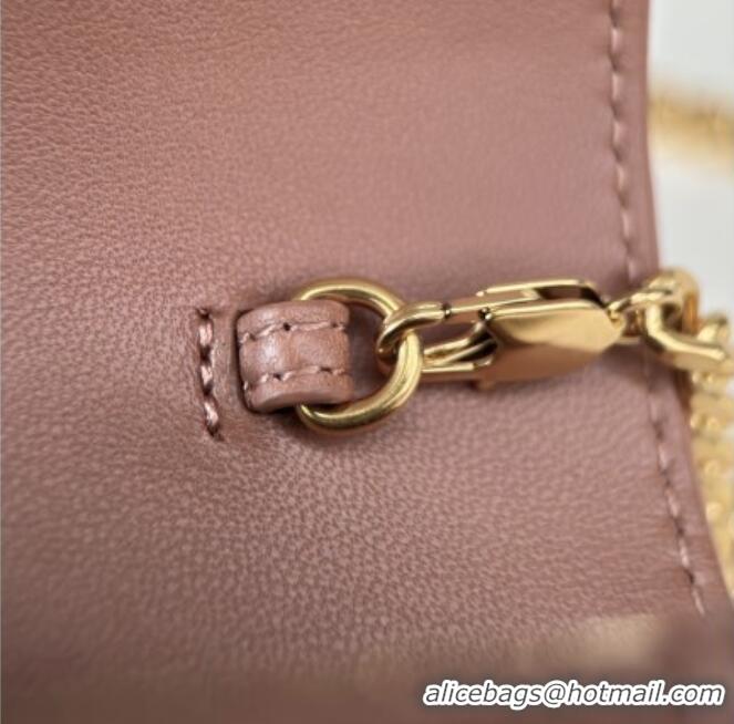 Discount Saint Laurent Cassandre Matelasse Envelope Chain Wallet in Lambskin 742920 Pink 2024 Top Quality