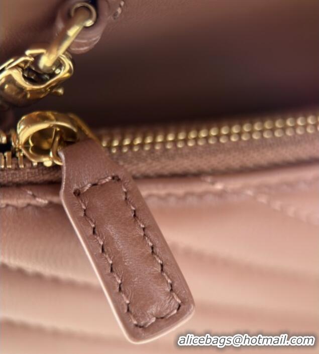 Discount Saint Laurent Cassandre Matelasse Envelope Chain Wallet in Lambskin 742920 Pink 2024 Top Quality