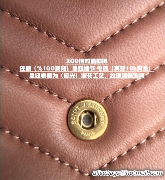 Discount Saint Laurent Cassandre Matelasse Envelope Chain Wallet in Lambskin 742920 Pink 2024 Top Quality