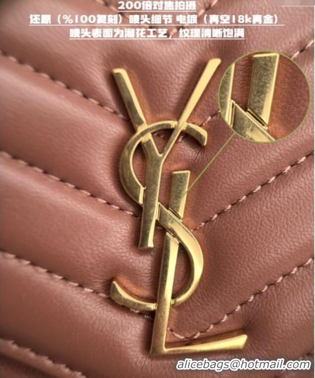 Discount Saint Laurent Cassandre Matelasse Envelope Chain Wallet in Lambskin 742920 Pink 2024 Top Quality