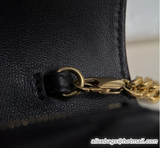 Best Price Saint Laurent Cassandre Matelasse Envelope Chain Wallet in Lambskin 742920 Black 2024 Top Quality