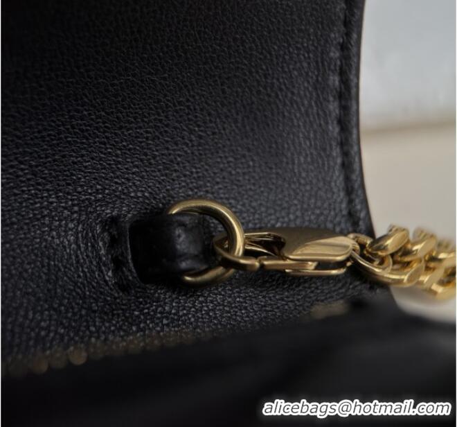 Best Price Saint Laurent Cassandre Matelasse Envelope Chain Wallet in Lambskin 742920 Black 2024 Top Quality