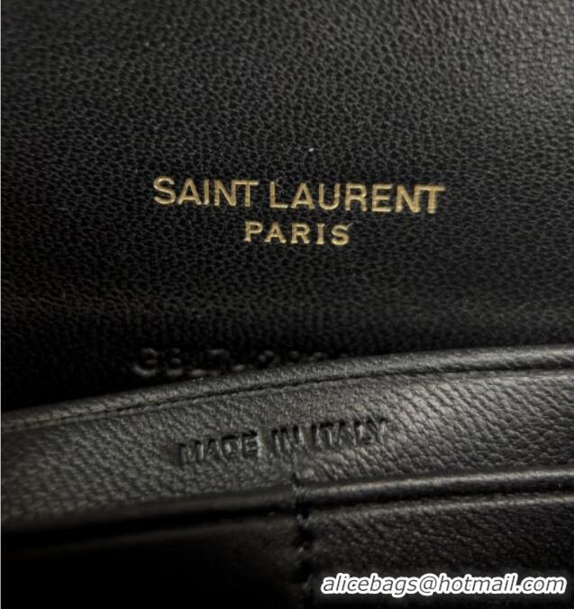 Best Price Saint Laurent Cassandre Matelasse Envelope Chain Wallet in Lambskin 742920 Black 2024 Top Quality